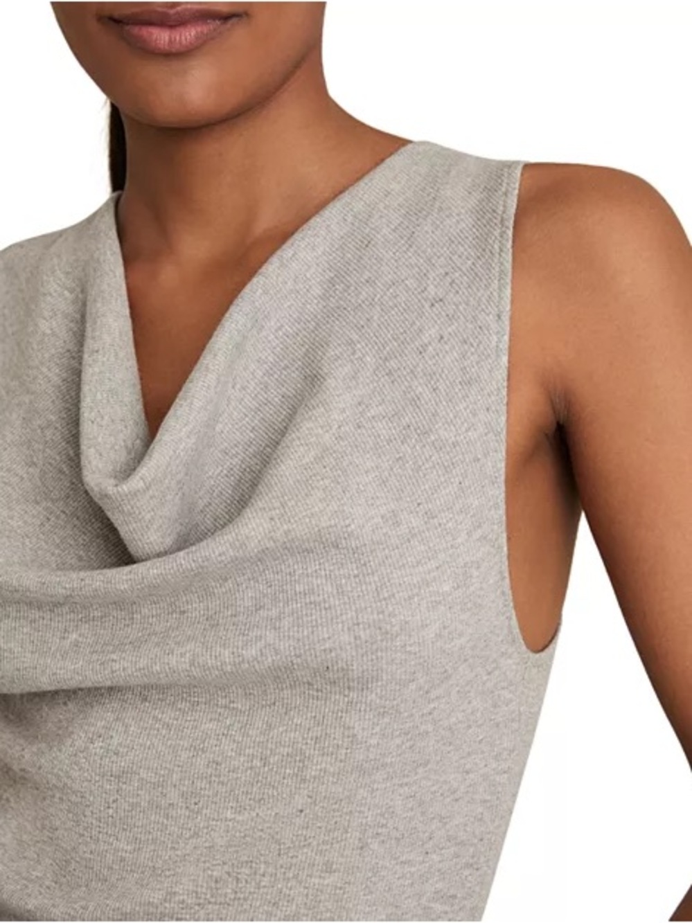 Reiss Lyra Rib Cowl Neck Top - Picture 2 of 8